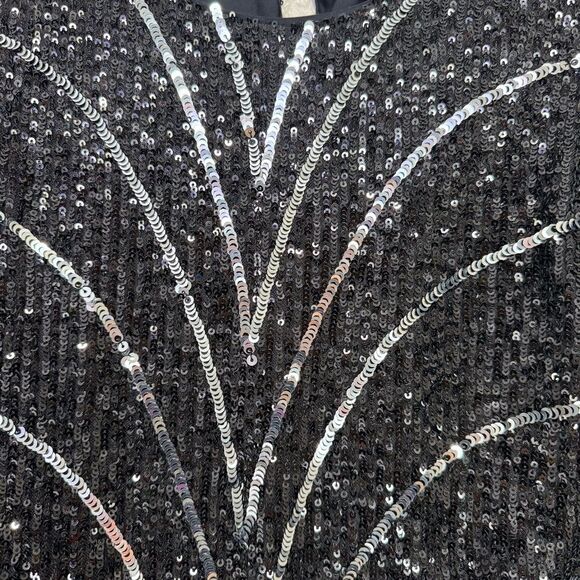 NEW Michael Costello x Revolve Leonie Crop Top in Black & Silver Size Small - Picture 8 of 10